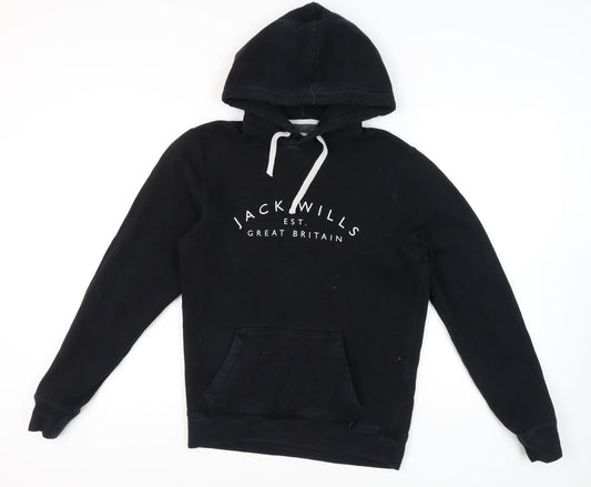 Mens UK Size XS Jack Wills Black Pullover Hoodie
