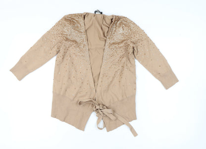 Womens UK Size 10 Coast Beige Cardigan Jumper