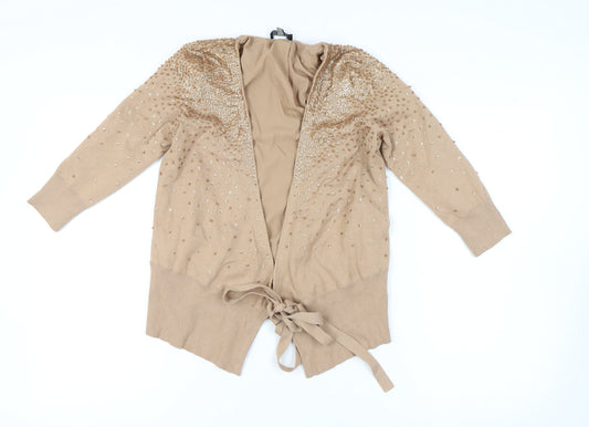 Coast Women's Beige Cardigan, Beaded 10