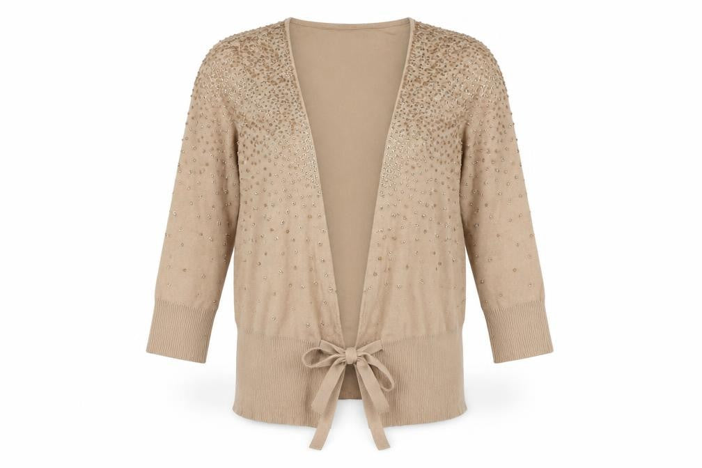 Womens UK Size 10 Coast Beige Cardigan Jumper