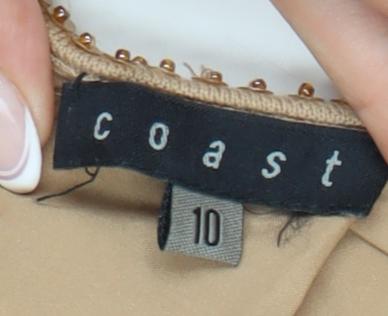 Womens UK Size 10 Coast Beige Cardigan Jumper