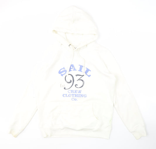 Additional front view of Crew Clothing White Hoodie, size 12, Casual Style