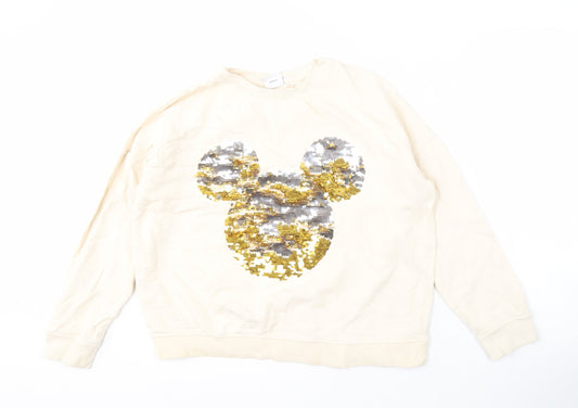 Womens UK Size 12 Disney Beige Pullover Sweatshirt