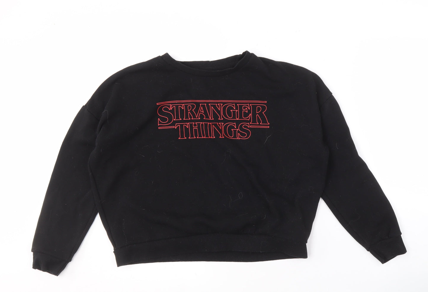Netflix Stranger Things Black XS UK 6-8 Unisex Pullover Sweatshirt