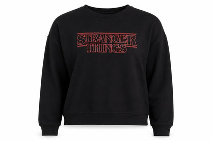 Netflix Stranger Things Black XS UK 6-8 Unisex Pullover Sweatshirt