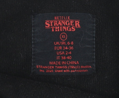 Netflix Stranger Things Black XS UK 6-8 Unisex Pullover Sweatshirt