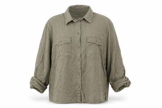 Womens UK Size 10 New Look Green Basic Button-Up