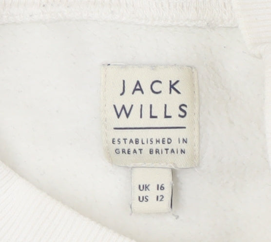 Womens UK Size 16 Jack Wills White Pullover Sweatshirt