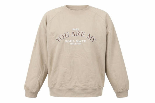 Bershka Beige Women's Pullover Sweatshirt Medium
