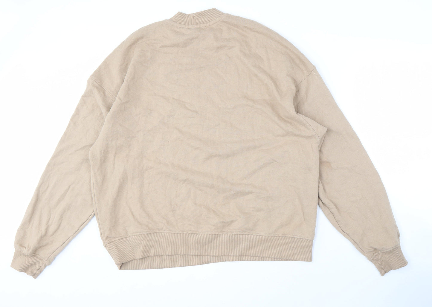 Bershka Beige Women's Pullover Sweatshirt Medium