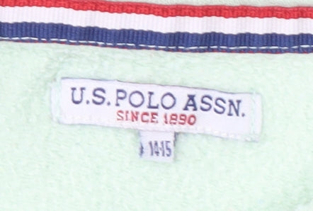 U.S. Polo Assn. Girls Green Full Zip Hoodie 14-15 Years