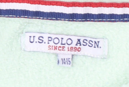 U.S. Polo Assn. Girls Green Full Zip Hoodie 14-15 Years