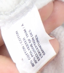 GAP Women's Grey Striped Full Zip Hoodie - Medium