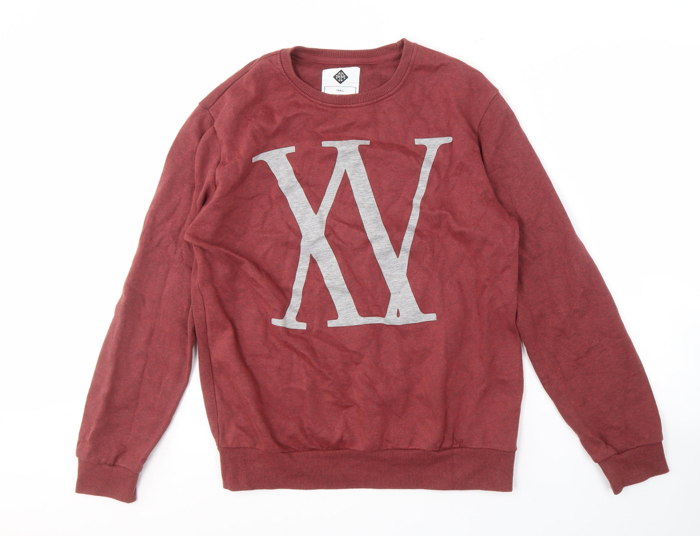 Mens UK Size S Cotton On Red Pullover Sweatshirt