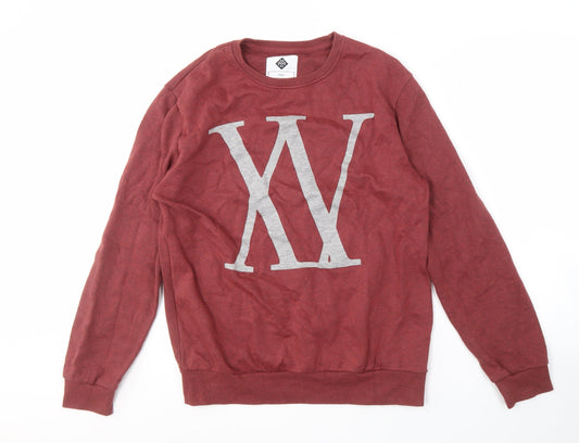 Mens UK Size S Cotton On Red Pullover Sweatshirt