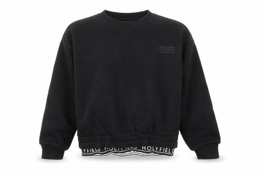 Holyfield Girls Black Pullover Sweatshirt S Logo Elastic Waist