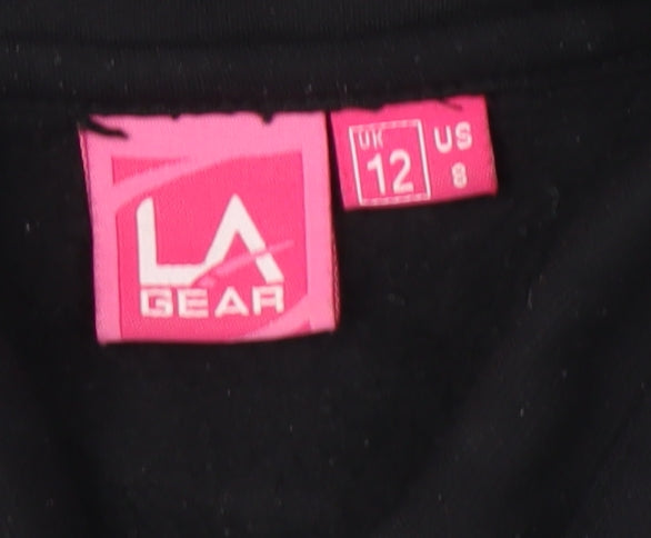 Womens UK Size 12 LA Gear Black Pullover Hoodie