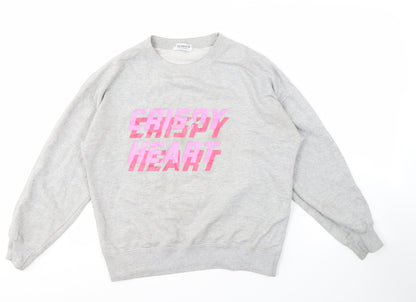 Unisex Adults UK Size S Pull&Bear Grey Pullover Sweatshirt