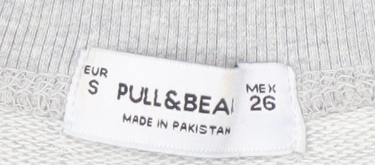 Unisex Adults UK Size S Pull&Bear Grey Pullover Sweatshirt