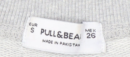 Unisex Adults UK Size S Pull&Bear Grey Pullover Sweatshirt
