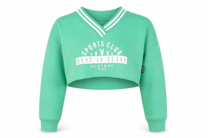 Front view of Missguided Women's Green Pullover Sweatshirt, size 8