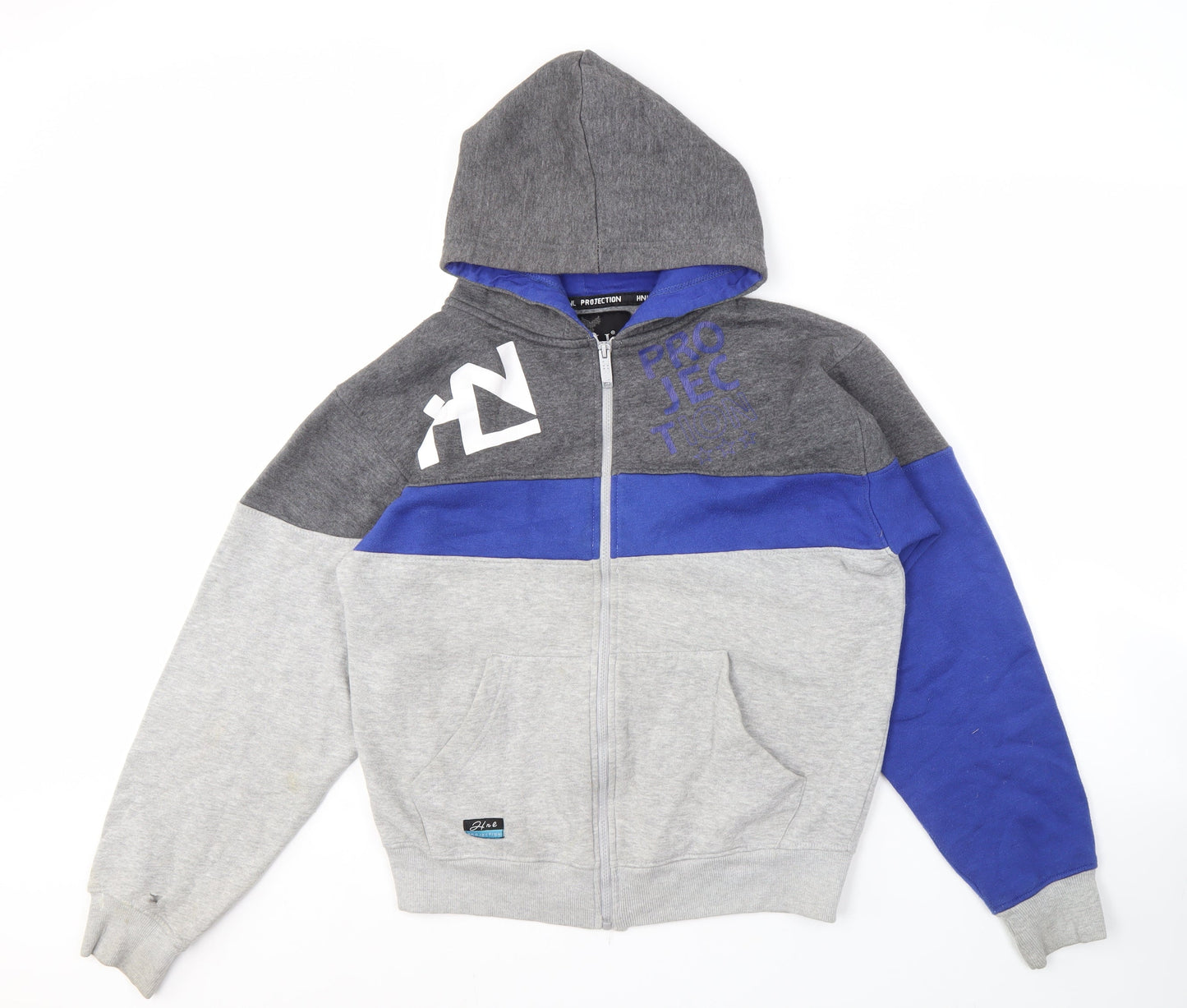 HNL Projection Men's Grey Blue Full Zip Hoodie S
