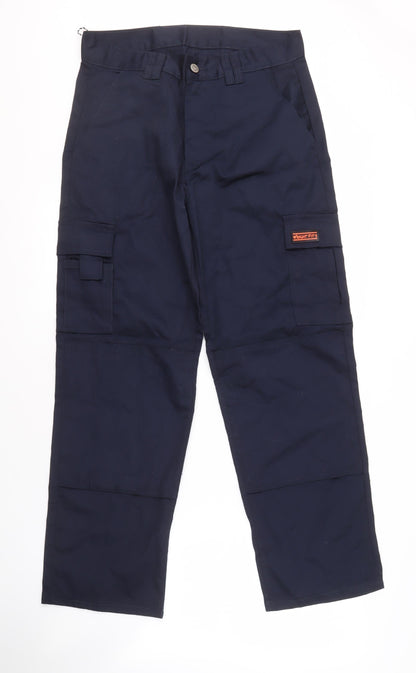 Wright Fits Men's Blue Cargo Trousers, Size S, 32 Waist