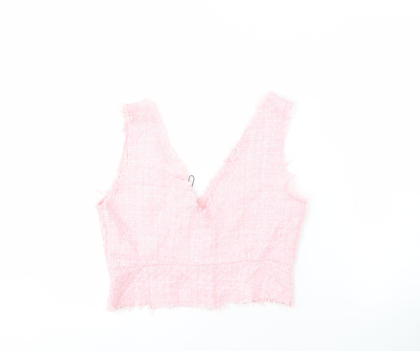 Womens UK Size S Zara Pink Cropped Blouse