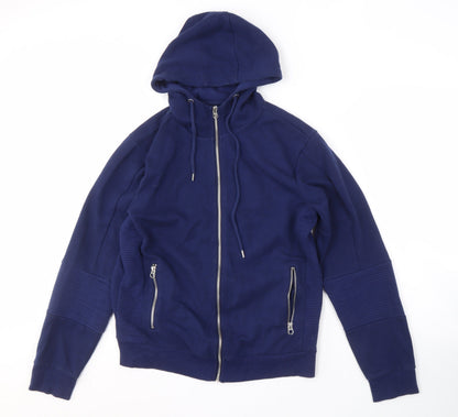 Basement Men’s Blue Full Zip Hoodie, Size S