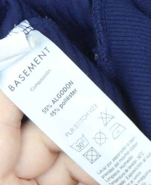 Basement Men’s Blue Full Zip Hoodie, Size S