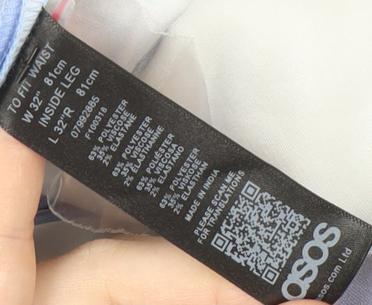 ASOS Men's Light Blue Trousers, 32 Waist, 32 Leg