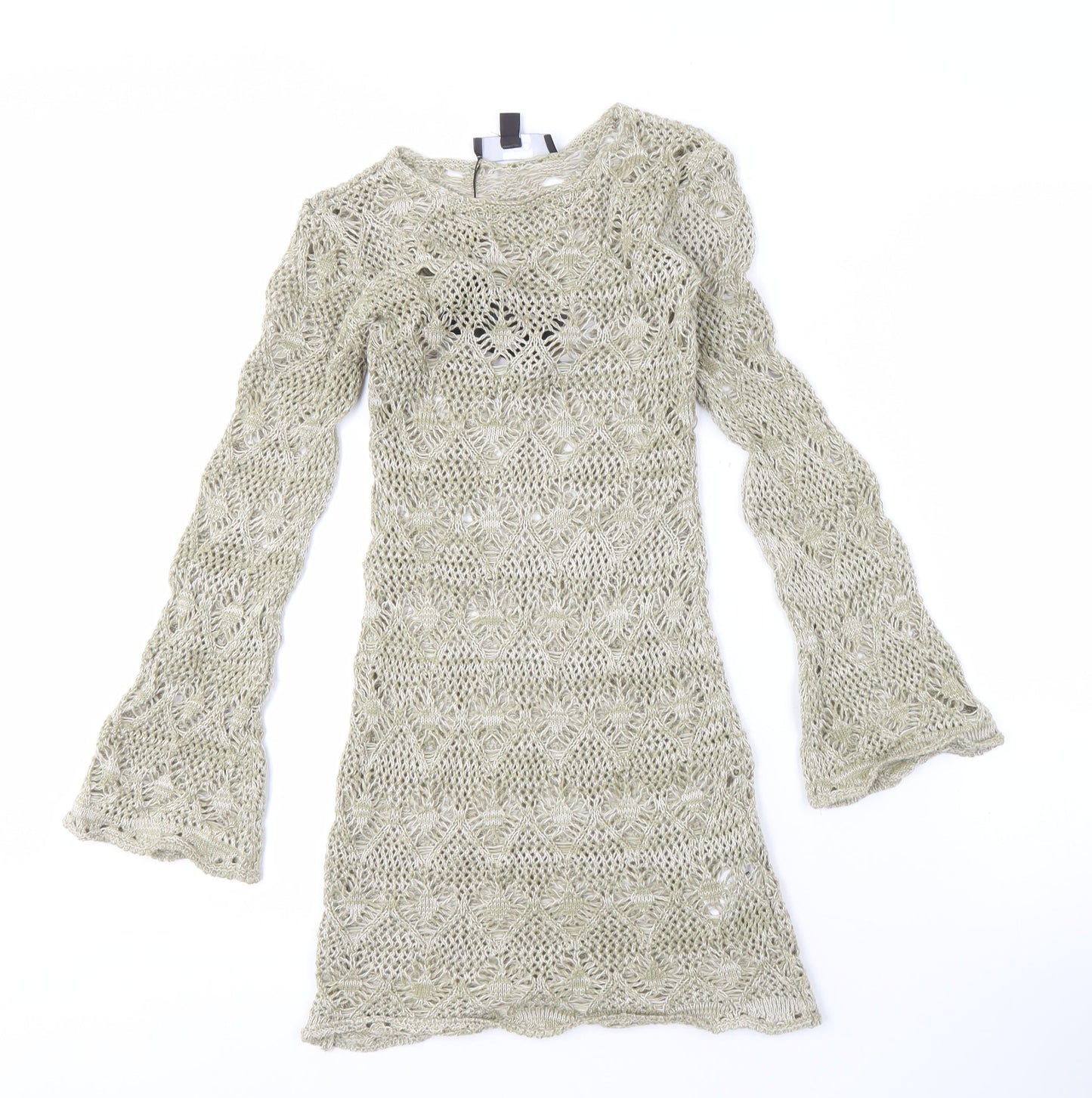 EGO Women's Beige Open-Knit Pullover Jumper, Size S