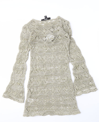 EGO Women's Beige Open-Knit Pullover Jumper, Size S