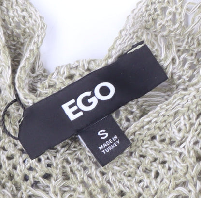 EGO Women's Beige Open-Knit Pullover Jumper, Size S