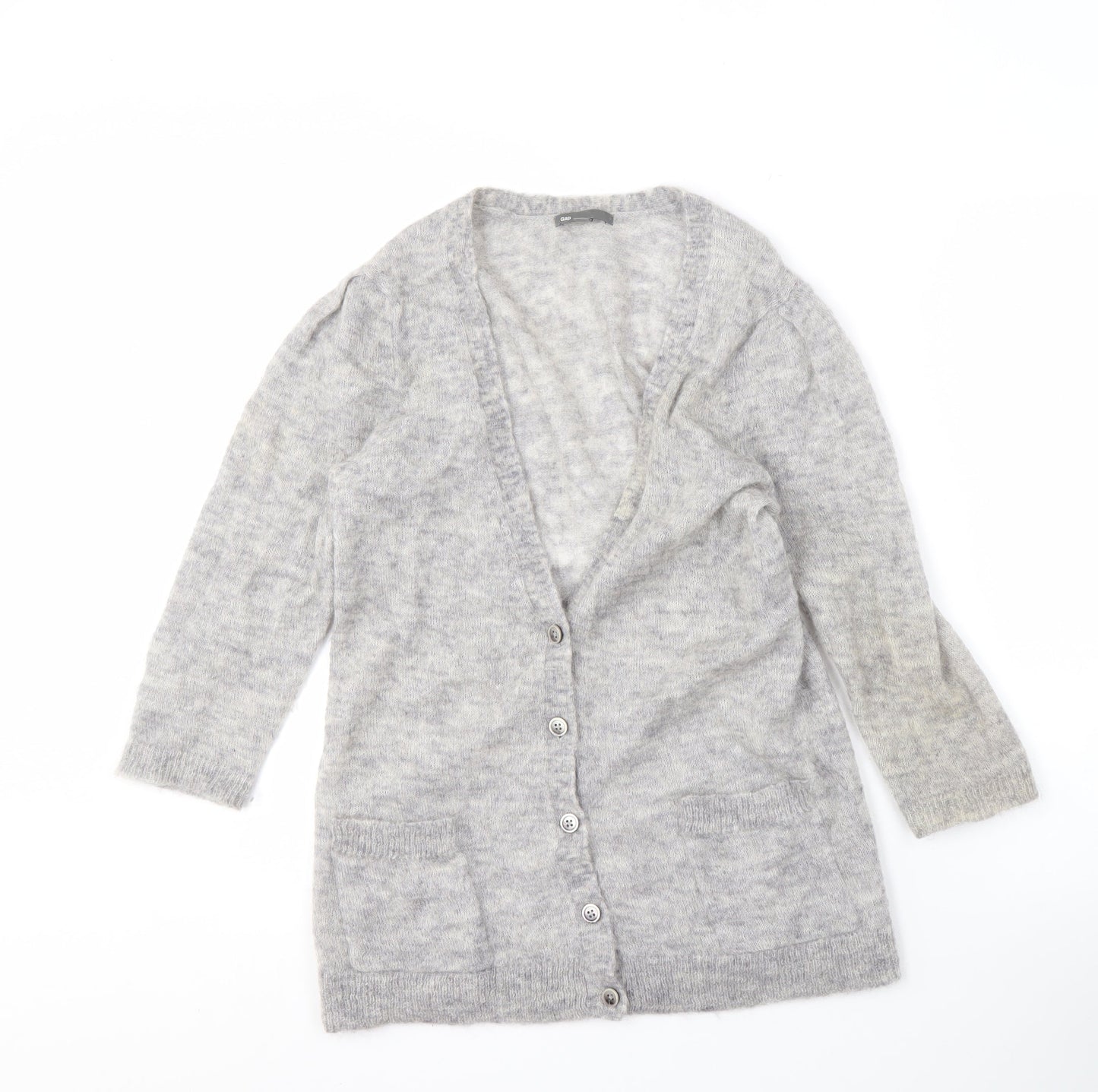 Gap Women's Grey V-Neck Cardigan, Size S