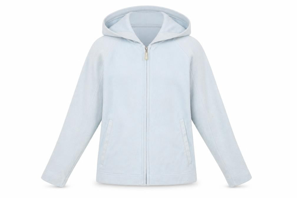 Front view of Regatta Women's Blue Hooded Fleece Jacket, size 10