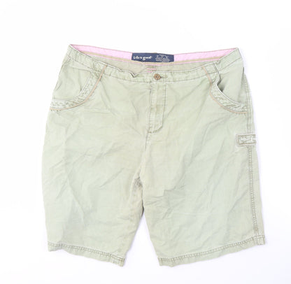 Life is good Women's Green XL Cotton Casual Shorts