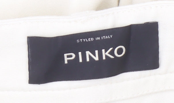 Pinko Women's Ivory Trousers, Size 10, Ankle Zip