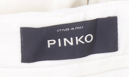 Pinko Women's Ivory Trousers, Size 10, Ankle Zip