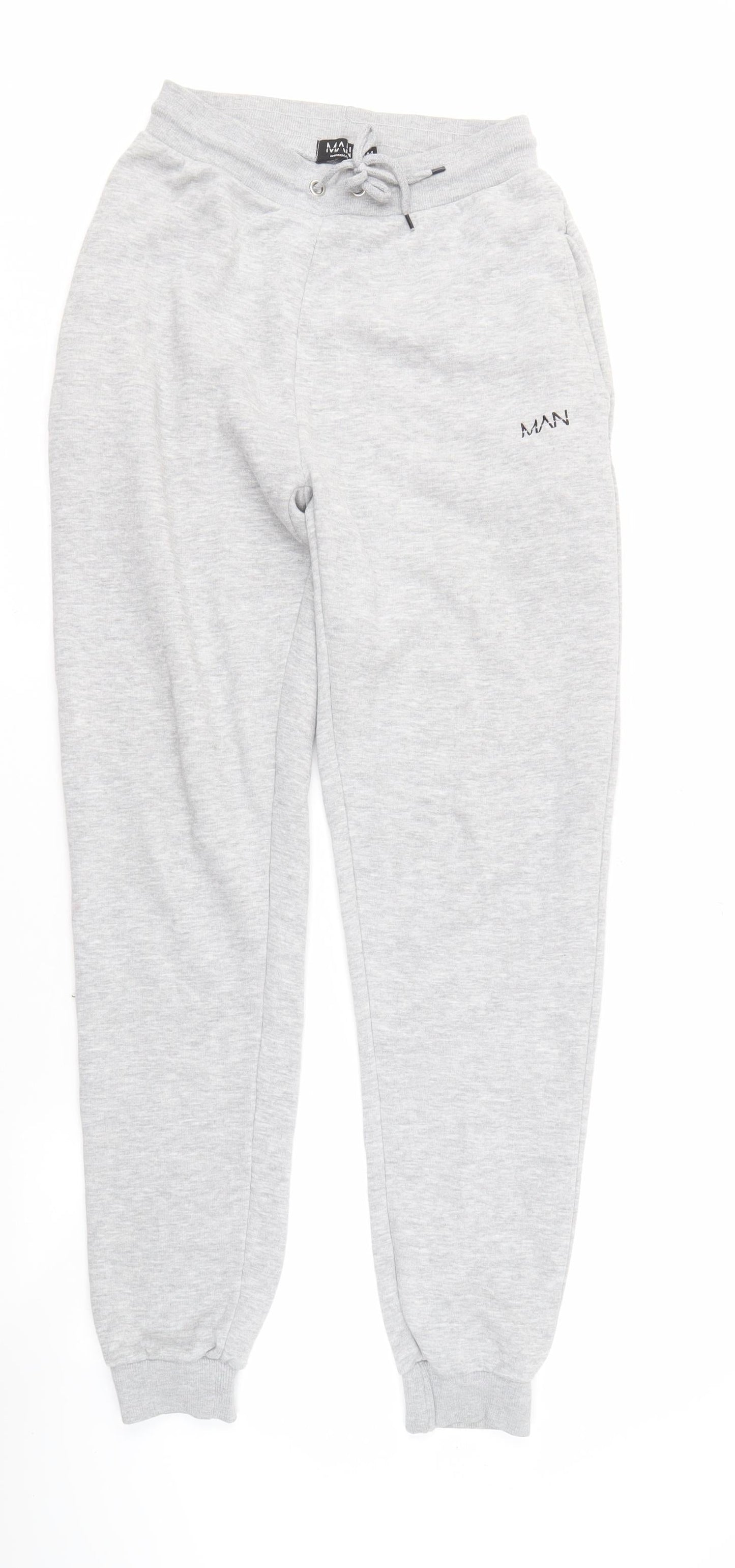 boohooMAN Men's Grey Jogger Trousers, Size M, Regular Fit