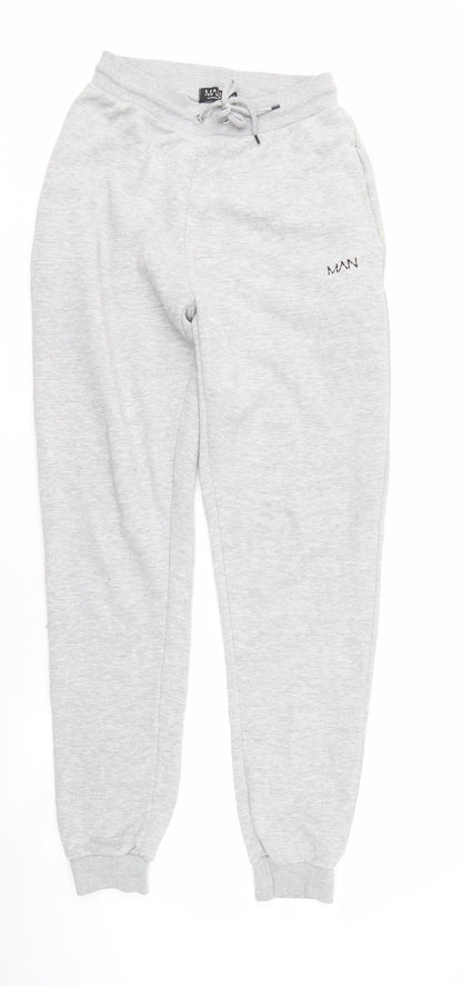 boohooMAN Men's Grey Jogger Trousers, Size M, Regular Fit
