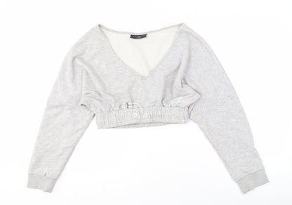 The Couture Club Women's Grey Pullover Sweatshirt M