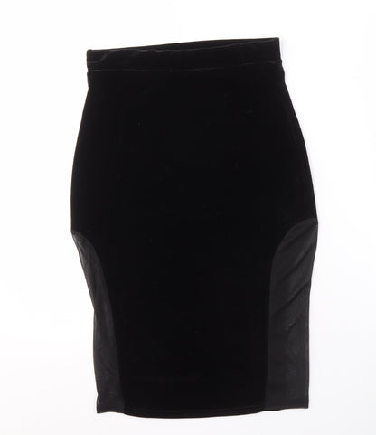 Missguided Women's Black Velvet Pencil Skirt Size 8