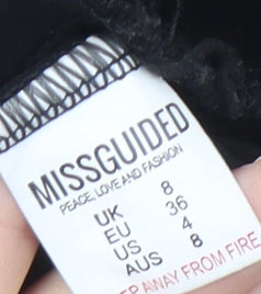 Missguided Women's Black Velvet Pencil Skirt Size 8