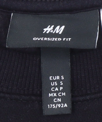 H&M Black Oversized Graphic Sweatshirt Unisex S