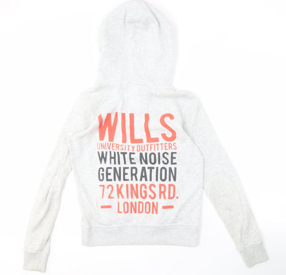 Womens UK Size 10 Jack Wills Grey Full Zip Hoodie