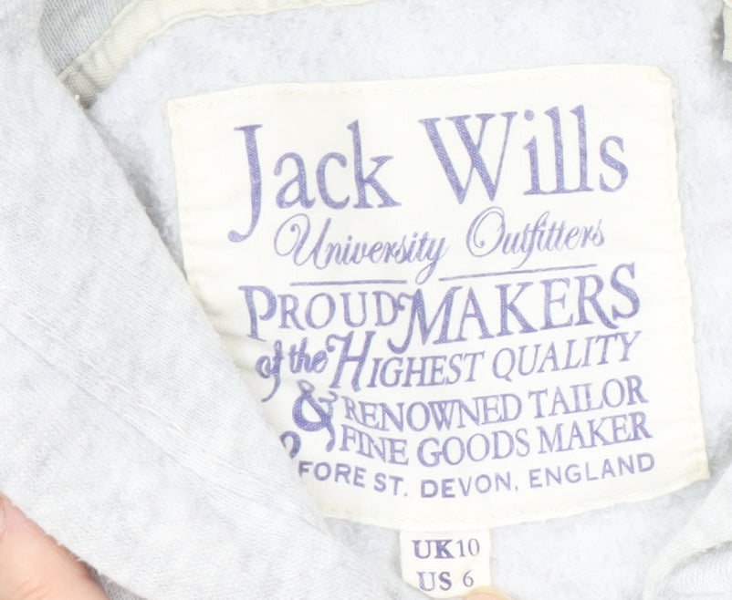 Womens UK Size 10 Jack Wills Grey Full Zip Hoodie