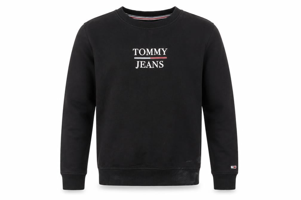 Mens UK Size S Tommy Jeans Black Pullover Sweatshirt