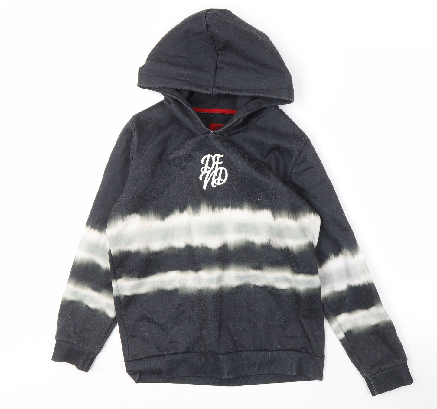 DFND Boys Black Tie Dye Pullover Hoodie in Size 13-14 Years