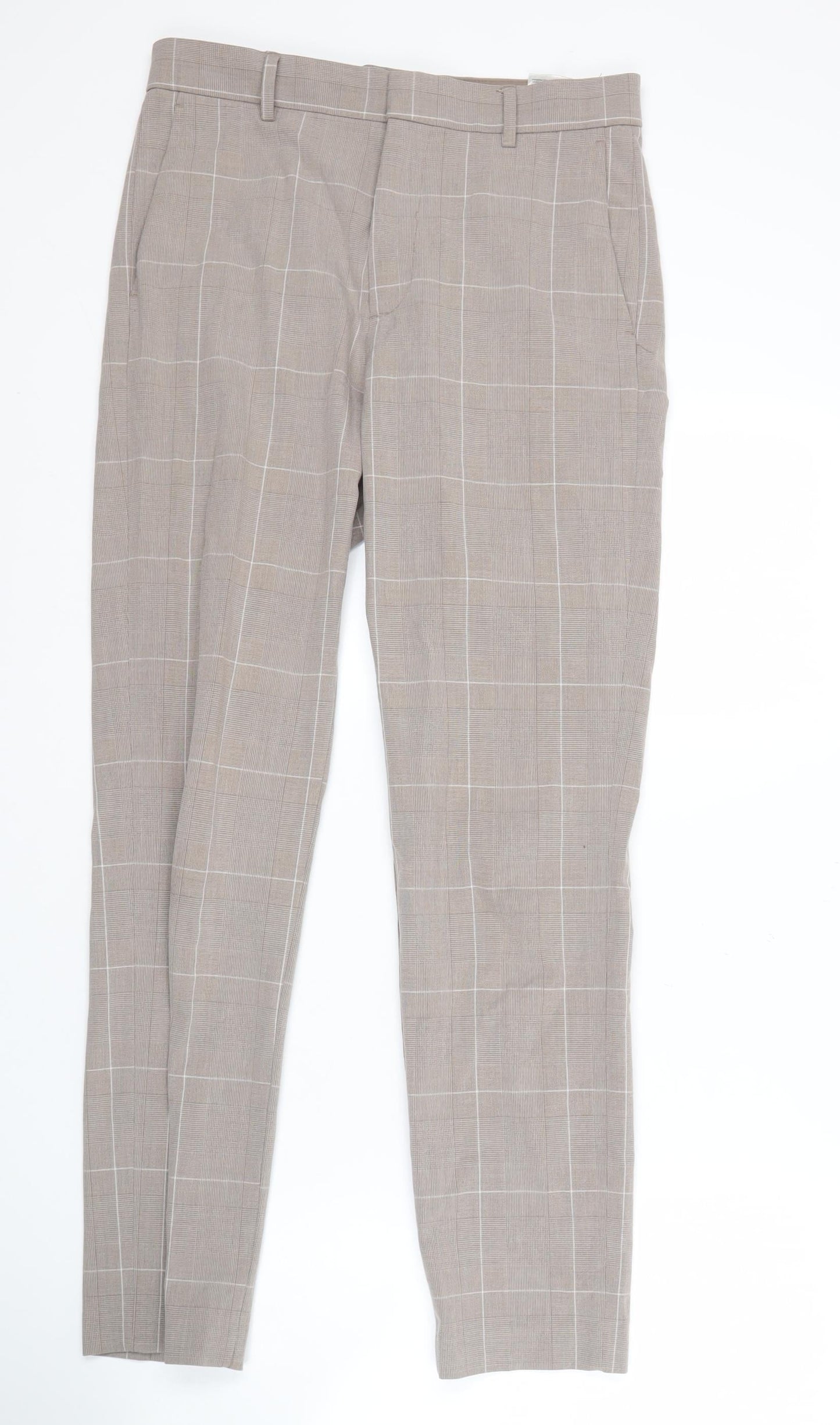 Womens UK Size 8 H&M Slim Fit  Beige Trousers
